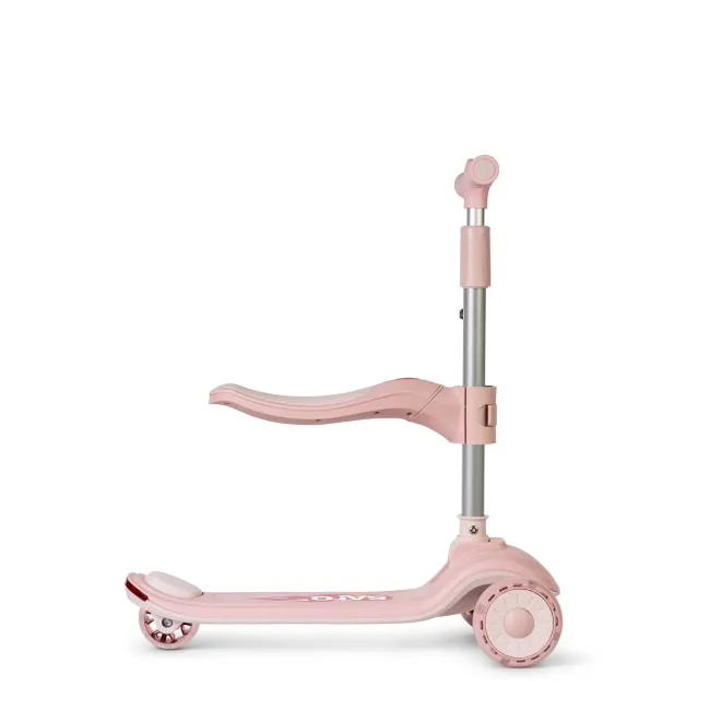 Trotineta Evolutiva 2 A N 1 Saro , &oelig;cool Rider,   Pink, 12 Luni+, Pliabila, Cu Scaunel, Bluetooth + Difuzor, Roti Led, Frana Spate, Max. 50 Kg Pjb89101