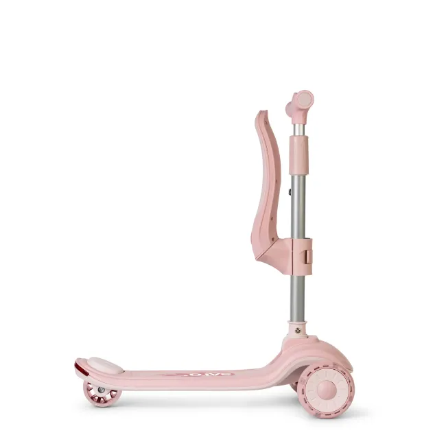 Trotineta Evolutiva 2 A N 1 Saro , &oelig;cool Rider,   Pink, 12 Luni+, Pliabila, Cu Scaunel, Bluetooth + Difuzor, Roti Led, Frana Spate, Max. 50 Kg Pjb89101
