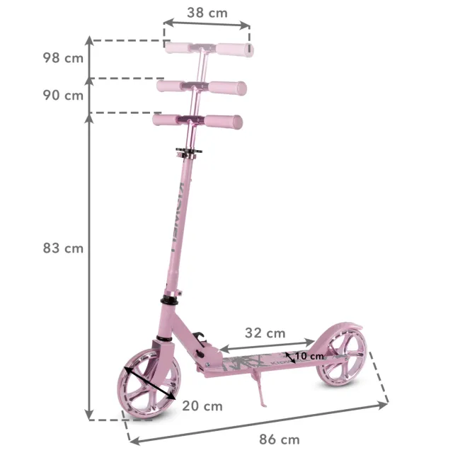 Trotineta Pliabila Kidwell Blast Light Pink, Roti Mari 200 Mm, Rulmenti Abec-7, Ultra Usoara 3.8 Kg, 100 Kg, 8+ Ani Pjbhuskbla01a3