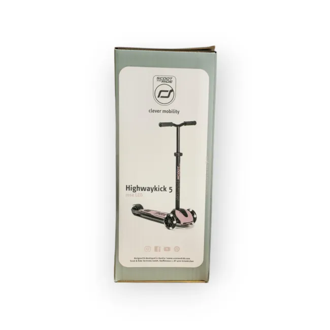 Trotineta Premium Copii Scoot  Ride Highwaykick 5 Led Rose ,   Reglabila, Roti Luminoase, 5 Ani+, Pana La 80 Kg Pjb00011