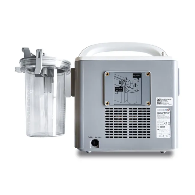 Aspirator electric portabil Novama Expert ESUXMOB, pentru indepartarea secretiilor din caile respiratorii si cavitati, cu acumulator incorporat, vacuum 85 kPa, recipient 1000 ml, pompa fara ulei BITNovamaExpertESUXMOB