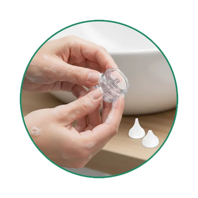 Aspirator nazal electric Vitammy Picolino 7, pentru copii din prima zi de viata, 2 capete de schimb, 3 niveluri de putere, 12 melodii, iluminare colorata, incarcare USB-C BITVitammyPicolino7