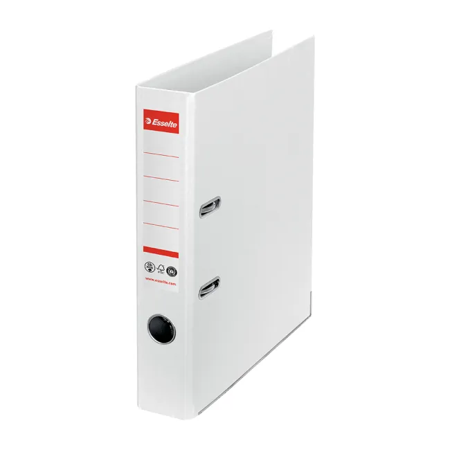 Biblioraft Esselte No.1 Power Recycled, carton, 100% reciclat, reciclabil, certificare FSC, A4, 50 mm, alb BPTCSL007577