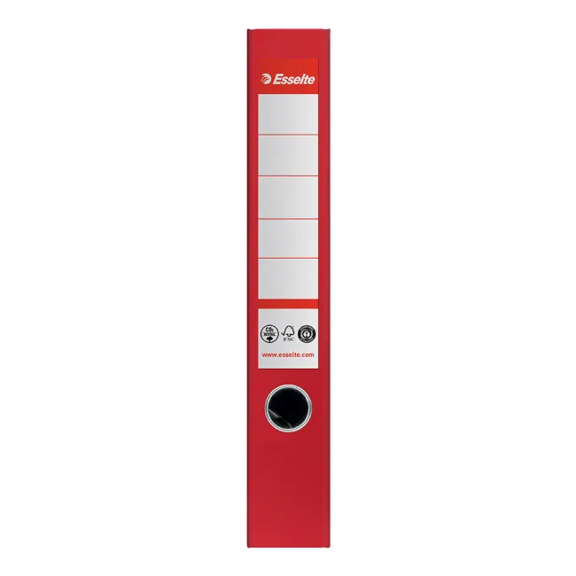 Biblioraft Esselte No.1 Power Recycled, carton, 100% reciclat, reciclabil, certificare FSC, A4, 50 mm, rosu BPTCSL007575