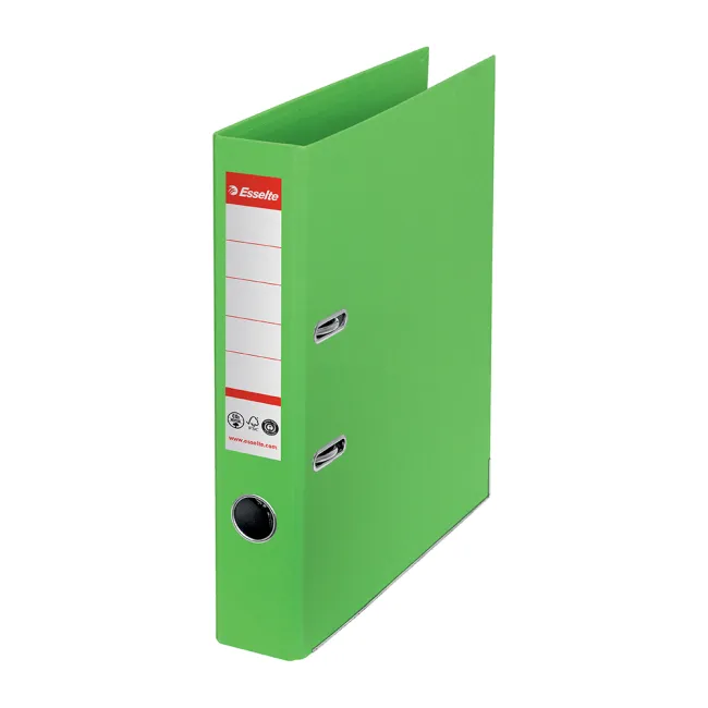 Biblioraft Esselte No.1 Power Recycled, carton, 100% reciclat, reciclabil, certificare FSC, A4, 50 mm, verde BPTCSL007574