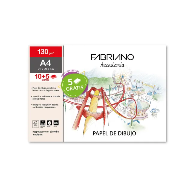Bloc desen Fabriano Scuola, A4, 130g, 10+5 file BPTCFB74233283