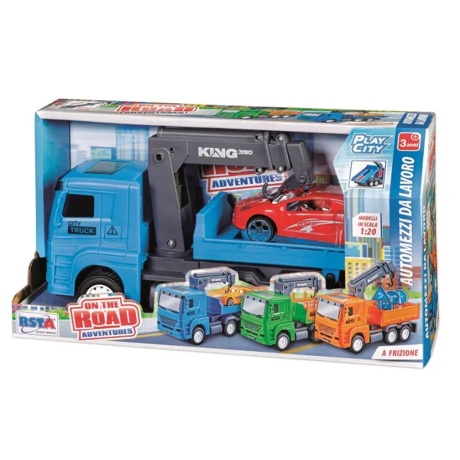 Camion de remorcare cu macara, frictiune, multicolor, 3 ani+