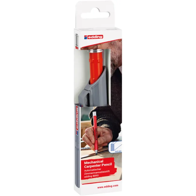 Creion mecanic Edding 8890 pentru dulgherie, duritate HB, 1 bucata, blister, corp aluminiu robust, varf rectangular BPTCED889002