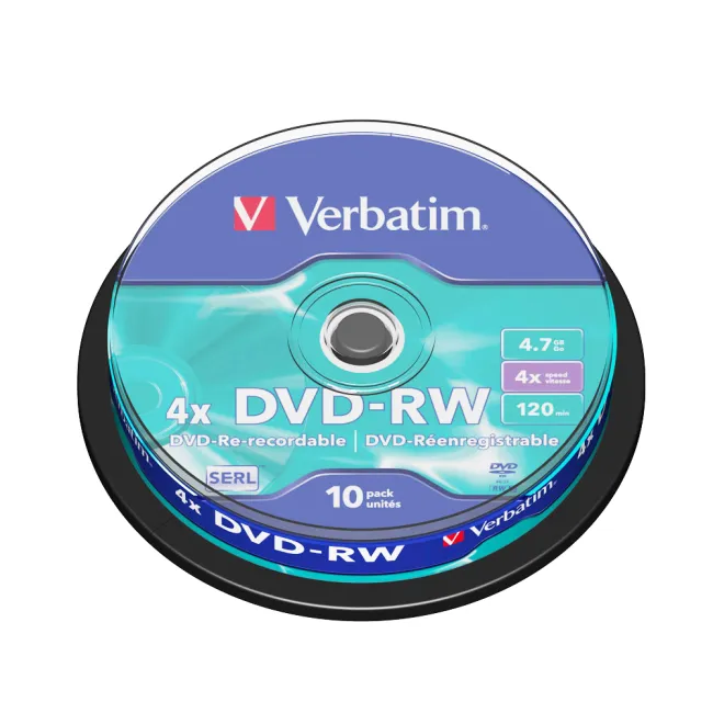 DVD-RW Verbatim, 4x, 4.7 GB, 10 bucati/spindle BPTCVB1022
