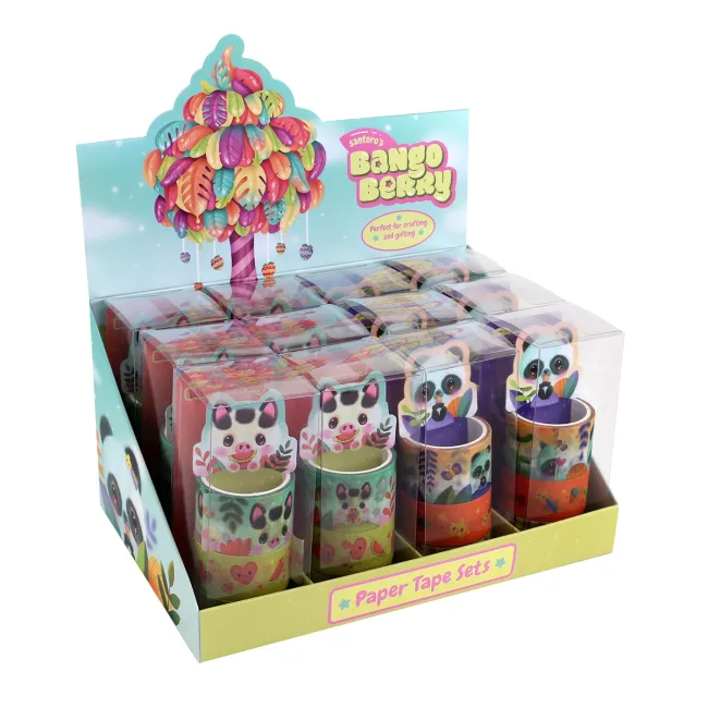 Display 12 seturi, 3 benzi adezive hartie Bangoberry BPTCGR131001