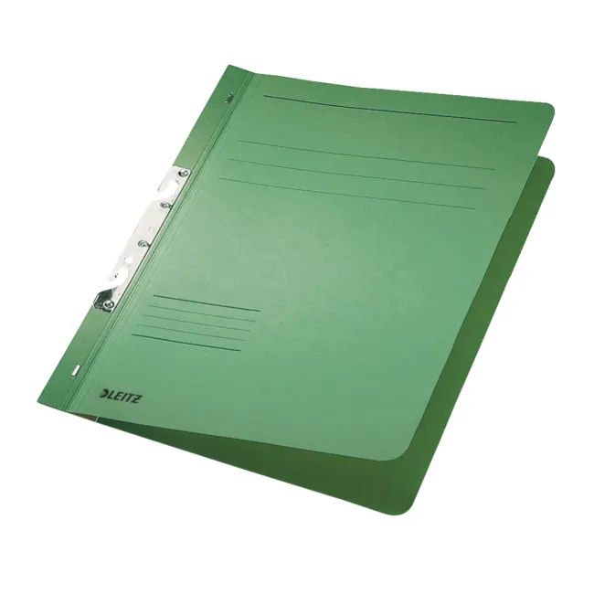 Dosar cu sina Leitz 1/1, carton, 100% reciclat, certificare Blue Angel, A4, incopciat, 170 coli, verde BPTCSL374655