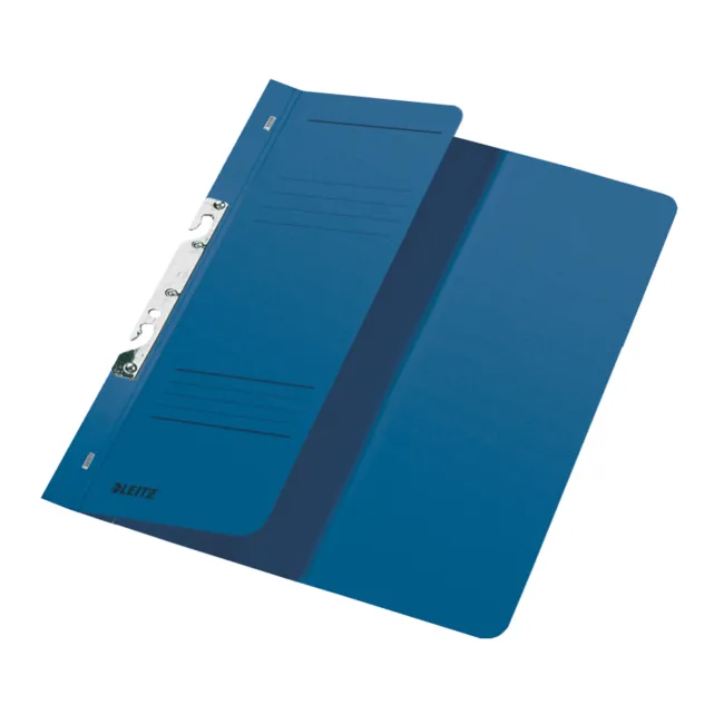 Dosar cu sina Leitz 1/2, carton, 100% reciclat, certificare Blue Angel, A4, incopciat, 170 coli, albastru BPTCSL374435