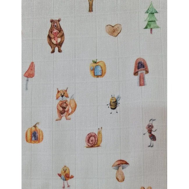 Lavete din muselina 4 buc,  40x40 cm, animale Kreis Design