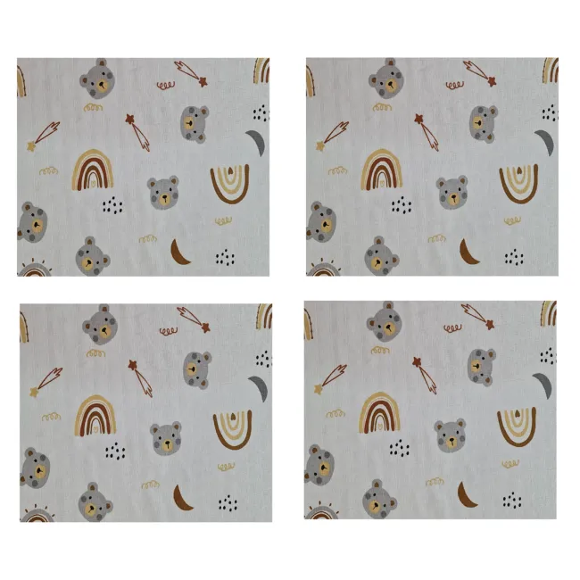 Lavete din muselina 4 buc,  40x40 cm, animale Kreis Design