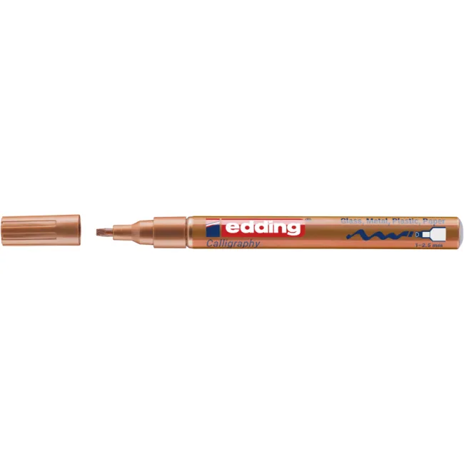 Marker cu vopsea Edding 753, calligraphy, varf 1-2.5 mm, cupru BPTCED753055