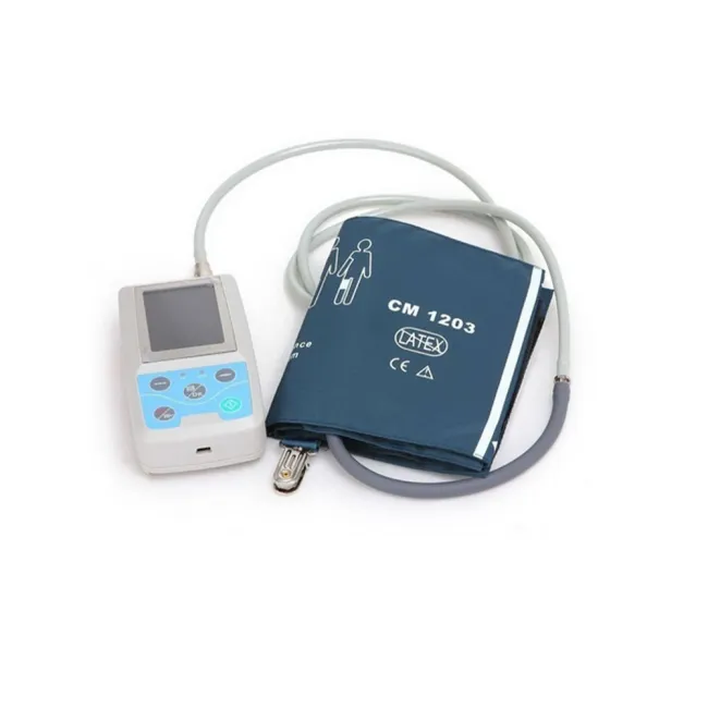 Monitor ambulatoriu de tensiune arteriala Contec ABPM50, de tip NIBP Holter, inregistrare 24 de ore, pana la 350 de grupuri de date NIBP, afisaj color TFT, functie gestionare alarme, manseta 25-35 cm BITContecABPM50