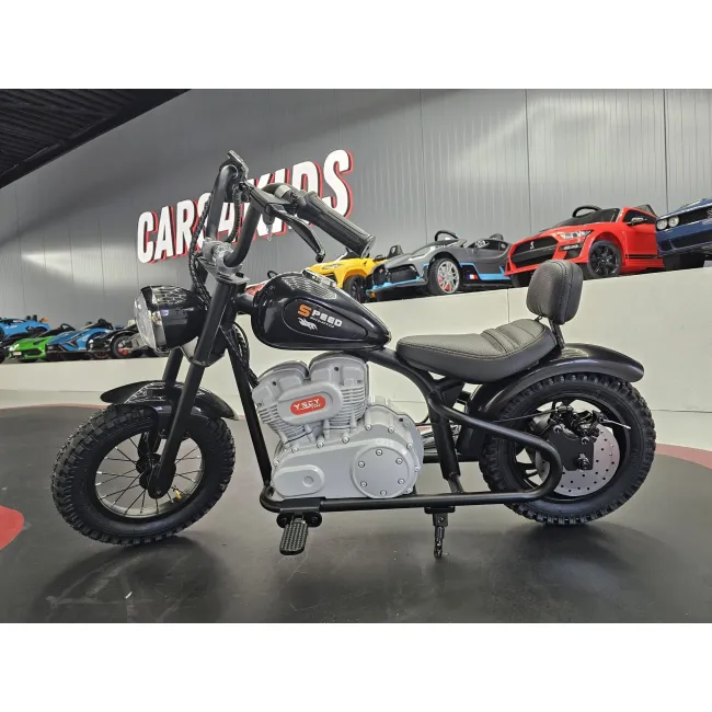 Motocicleta Electrica Chopper 24v Negru, Motor Brushless ,   Viteza 20 Km H   6+ Ani Pjbc4k9902