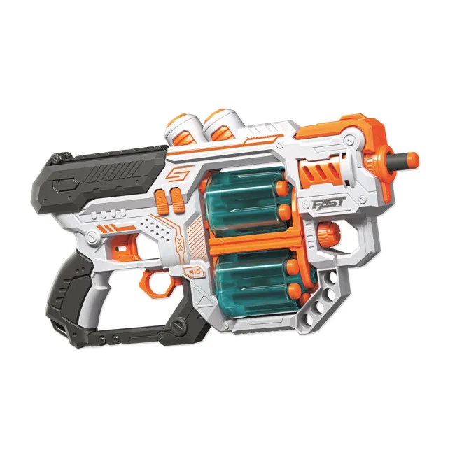 Pistol cu aer comprimat RS Toys, cu 2 tuburi si 18 gloante moi