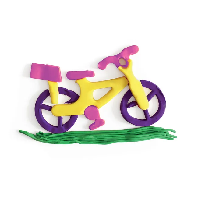 Plastilina moale Morocolor Primo, 5 x 100 g, gluten-free, cu matrita bicicleta BPTCMC002912