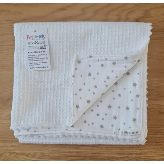 Pled si fasa pentru botez, 100% bumbac Kreis Design