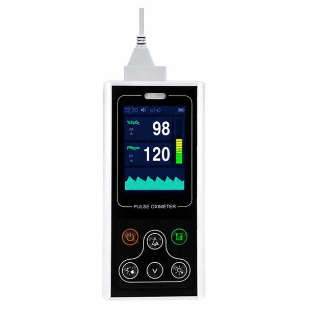 Pulsoximetru portabil Contec CMS60D1, masurare saturatie oxigen si rata pulsului, baterie reincarcabila, software pentru date stocate pe PC in timp real, functie alarma, senzor adulti BITContecCMS60D1