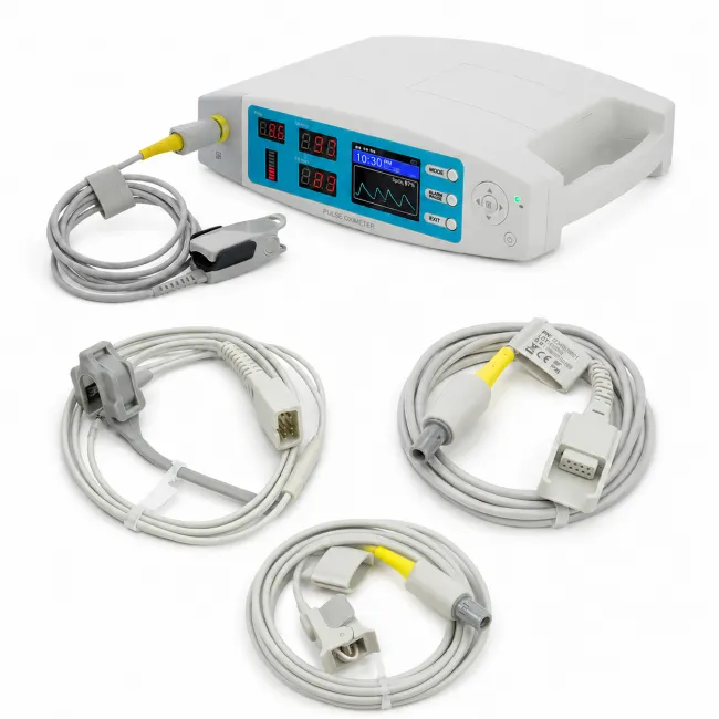 Pulsoximetru profesional Contec CMS70A, senzor adulti, pediatric si neonatal, cablu extensie, masoara saturatia de oxigen si rata pulsului, functie alarma si ceas, soft PC BITCMS70Acomplet