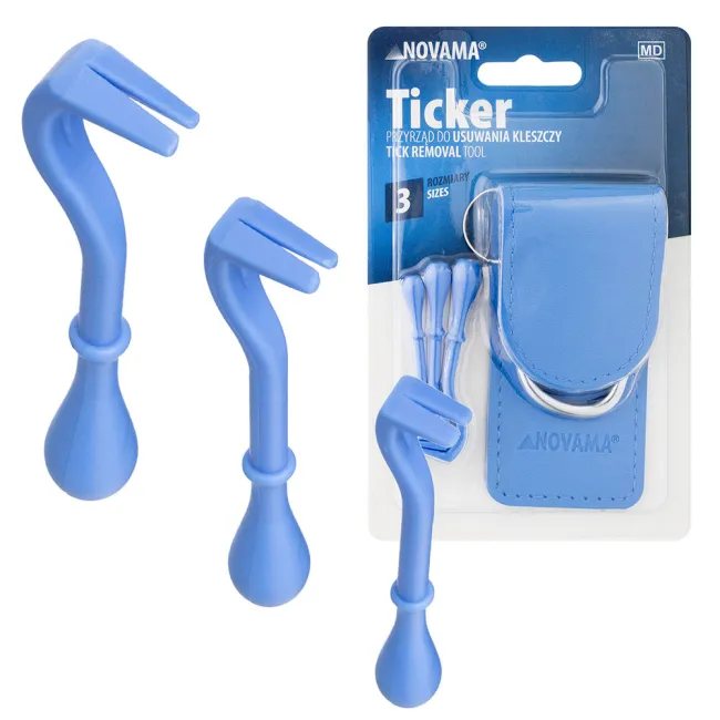 Set Novama Ticker pentru indepartarea capuselor de marimi diferite, 3 dispozitive cu forma de carlig, etui BITNovamaTicker
