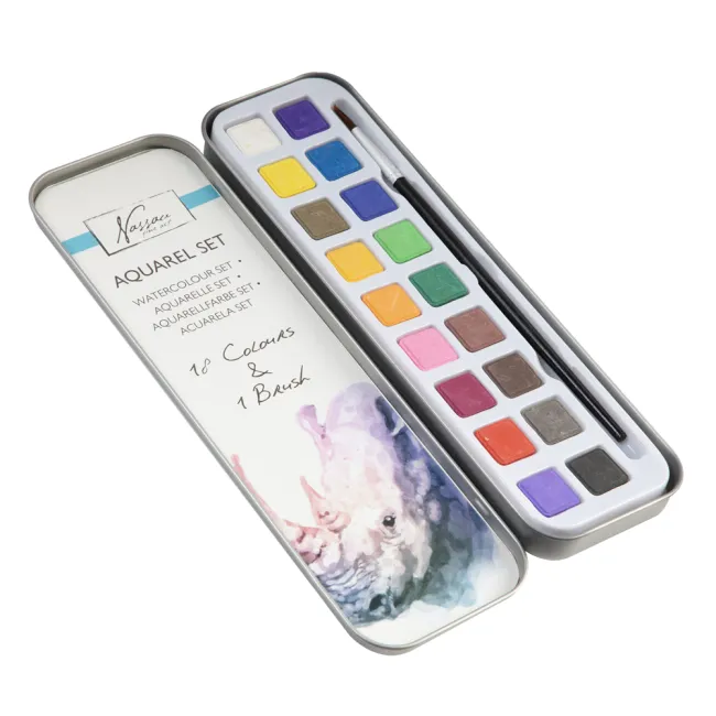 Set de culori acuarele Creative Craft, 18 culori si pensula BPTCJK050821
