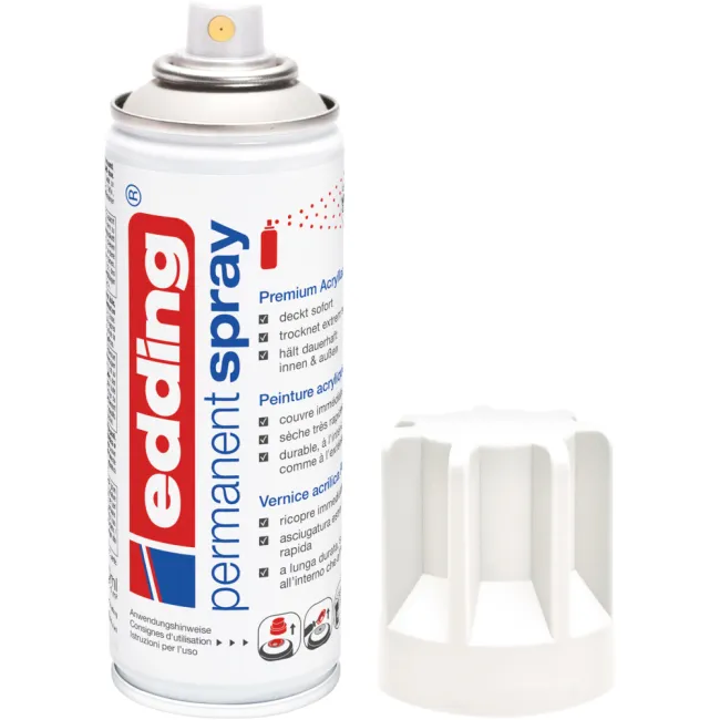 Spray vopsea acrilica Edding 5200, alb mat, uscare rapida, 200 ml, rezistent la intemperii BPTCED5200922