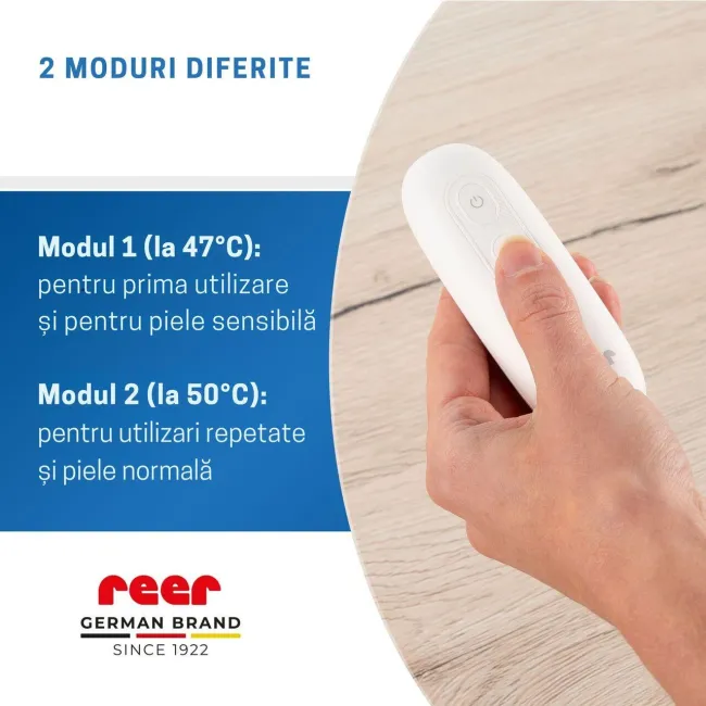 Aparat pentru tratarea intepaturilor de insecte, tratament prin caldura fara chimicale, 2 trepte de temperatura, bucla de prindere, baterii incluse, produs medical certificat, Reer ItchRelief 81140