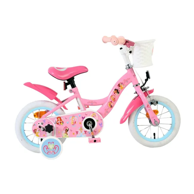 Bicicleta E&L Disney Princess 12 inch, frana de mana roata fata, scaun si ghidon reglabil, cosulet pe ghidon, roti gonflabile FUNK20520CB12