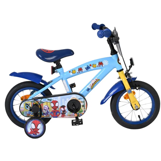 Bicicleta E&L Spidey si prietenii 12 inch,  frana in butuc pentru roata spate, scaun si ghidon reglabil, spite metalice, roti gonflabile FUNK20504CB12