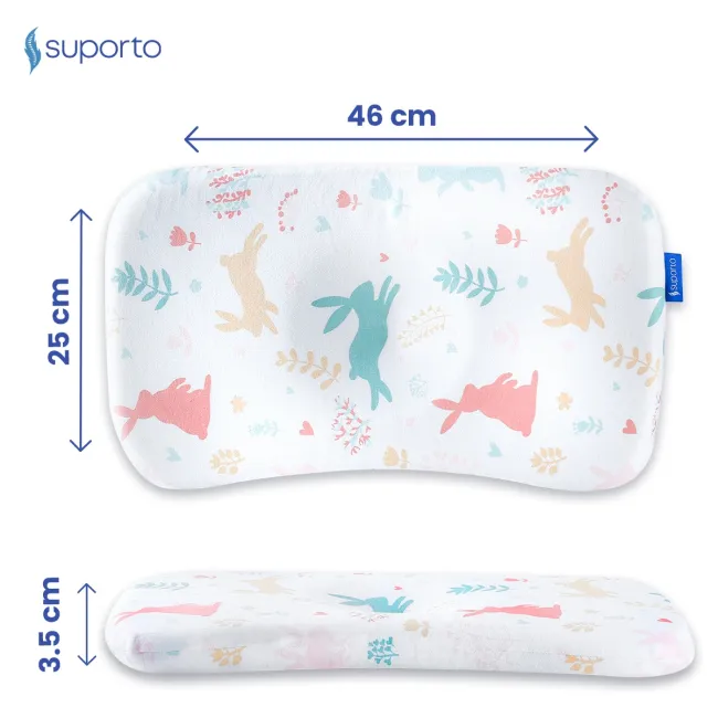 HUSA de schimb / Fata de perna pentru Perna ortopedica Baby nou nascuti 8-24 luni | Multicolora cu Iepurași SPTHPBER000