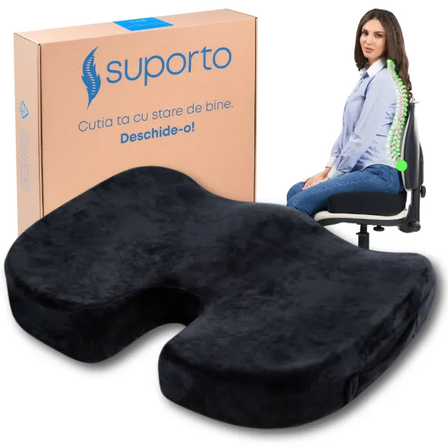 Perna Ortopedica Sezut Coccis pentru orice Scaun din Spuma cu Memorie, Fermitate Extra SPTPSENE00