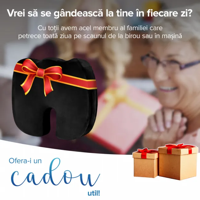 Perna Ortopedica Sezut Coccis pentru orice Scaun din Spuma cu Memorie, Fermitate Extra SPTPSENE00