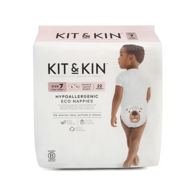 Scutece Hipoalergenice Eco Kit&Kin, Marimea 7, 17kg+, 88 buc TNAKKS7NAPPIESCASE