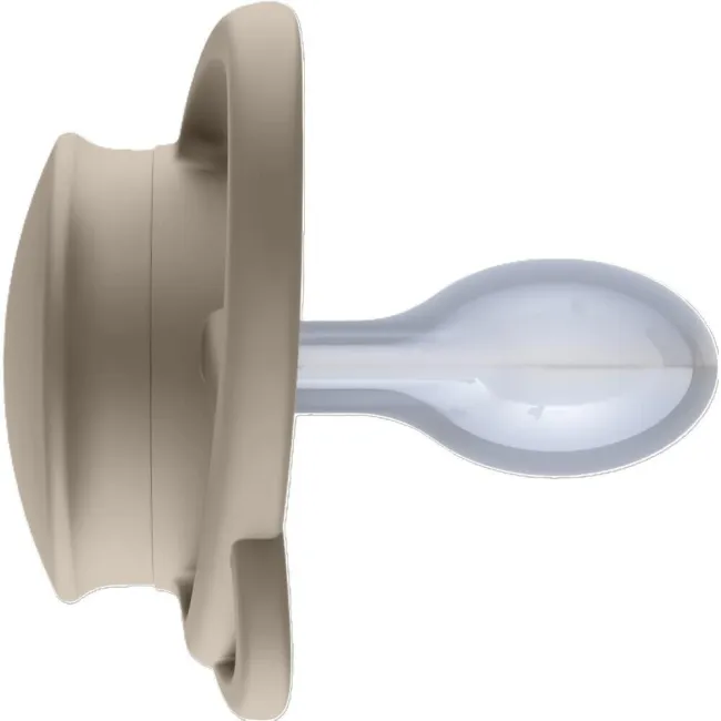 Set 2 suzete nip My Butterfly cu tetina ortodontica din silicon, forma simetrica, din materiale naturale regenerabile, fara BPA, cutie de transport si sterilizare, 16-32 luni, maro, nip My Butterfly Green 38865