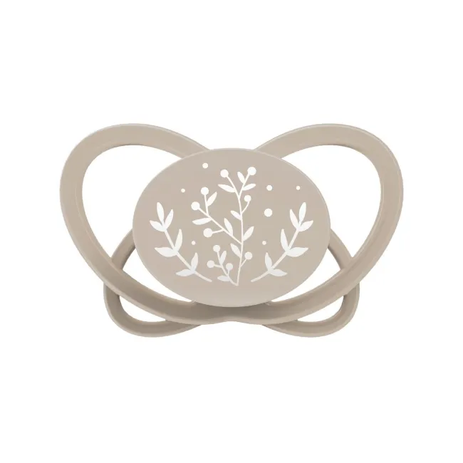 Set 2 suzete nip My Butterfly cu tetina ortodontica din silicon, forma simetrica, din materiale naturale regenerabile, fara BPA, cutie de transport si sterilizare, 16-32 luni, maro, nip My Butterfly Green 38865