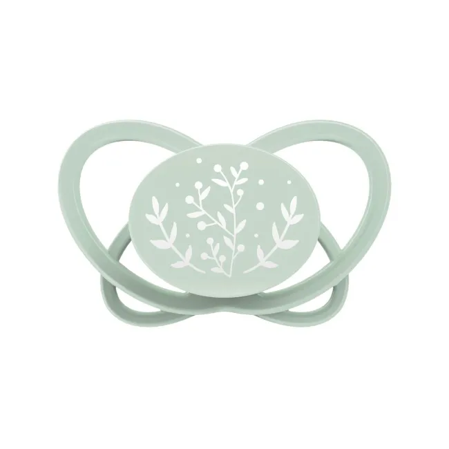 Set 2 suzete nip My Butterfly cu tetina ortodontica din silicon, forma simetrica, din materiale naturale regenerabile, fara BPA, cutie de transport si sterilizare, 16-32 luni, verde, nip My Butterfly Green 38862