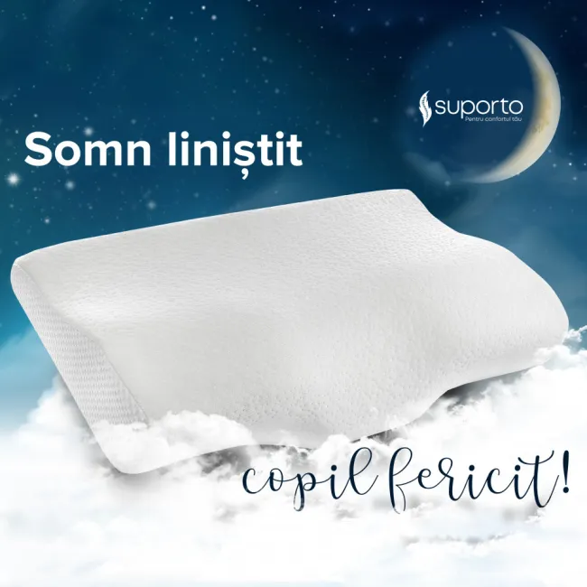 Set 2X perne cu suport cervical din spuma cu memorie pentru copii 10-16 ani Suporto&reg;️ 50x30, cu perforatii SPTSET2PDCAC0