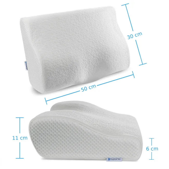 Set 4X perne cu suport cervical din spuma cu memorie pentru copii 10-16 ani Suporto&reg;️ 50x30, cu perforatii SPTSET4PDCAC0
