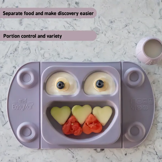 Set farfurie diversificare & gentuta gustare (sand/mauve)