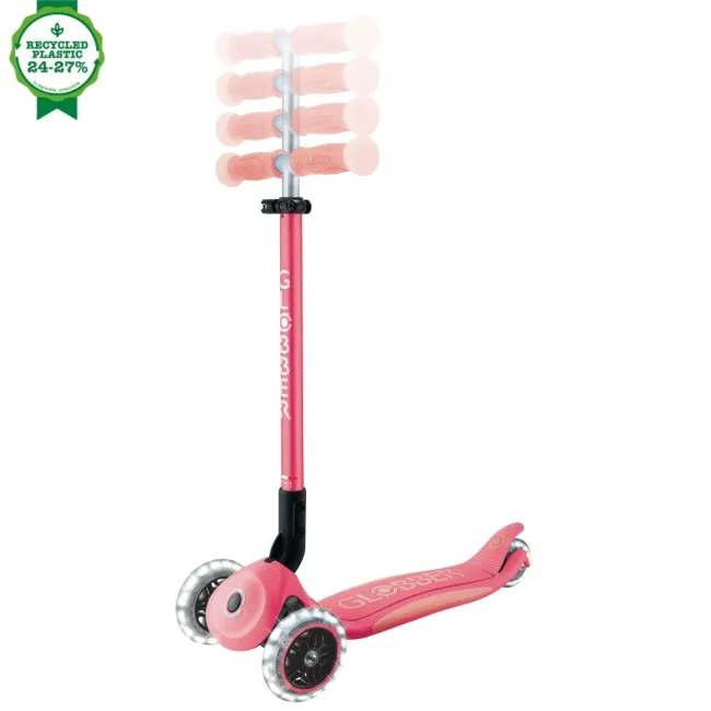 Trotineta Globber ELITE GLOW, ghidon ajustabil 4 nivele, pliabila, rulmenti ABEC 9, culoare roz FUNK839-110