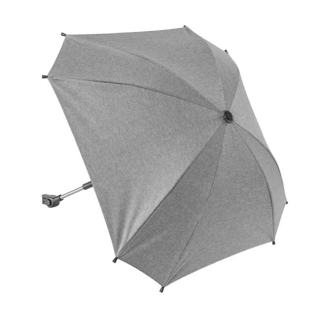 Umbrela parasolar carucior copii, protectie UV 80+, forma patrata 80 cm, reglabila 180&deg;, prindere universala anti-alunecare, gri melange, Reer ShineSafe 84271