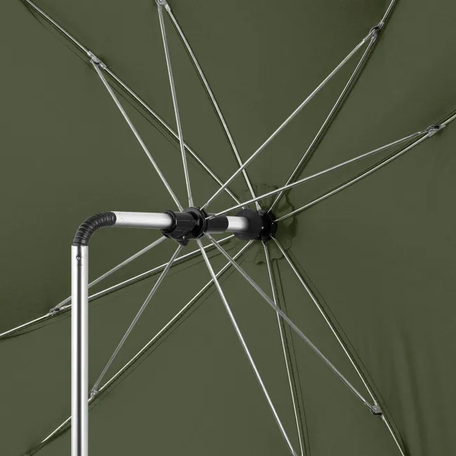 Umbrela parasolar carucior copii, protectie UV 80+, forma patrata 80 cm, reglabila 180&deg;, prindere universala anti-alunecare, verde, Reer ShineSafe 84283