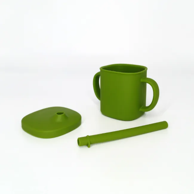 Cana cu pai si capac din silicon, Coccorito, Green