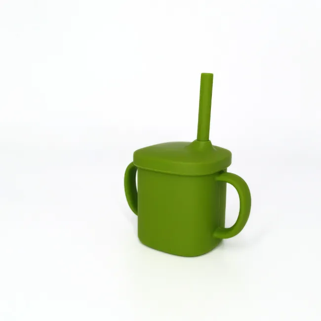 Cana cu pai si capac din silicon, Coccorito, Green