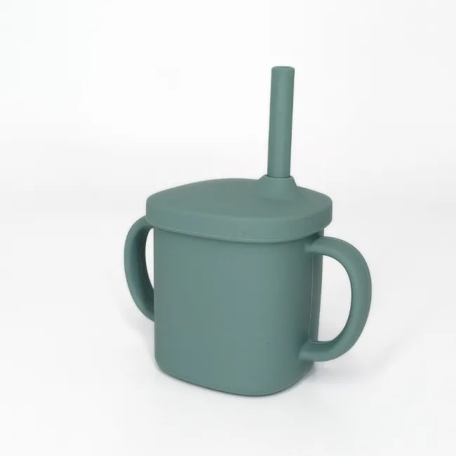 Cana cu pai si capac din silicon, Coccorito, Mint