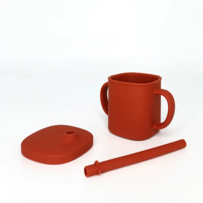 Cana cu pai si capac din silicon, Coccorito, Red