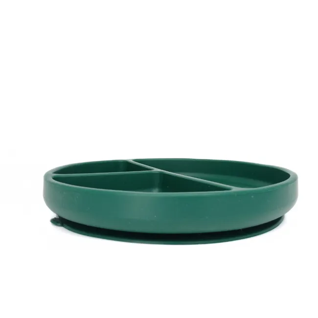 Farfurie rotunda din silicon compartimentata, Coccorito, Dark Green